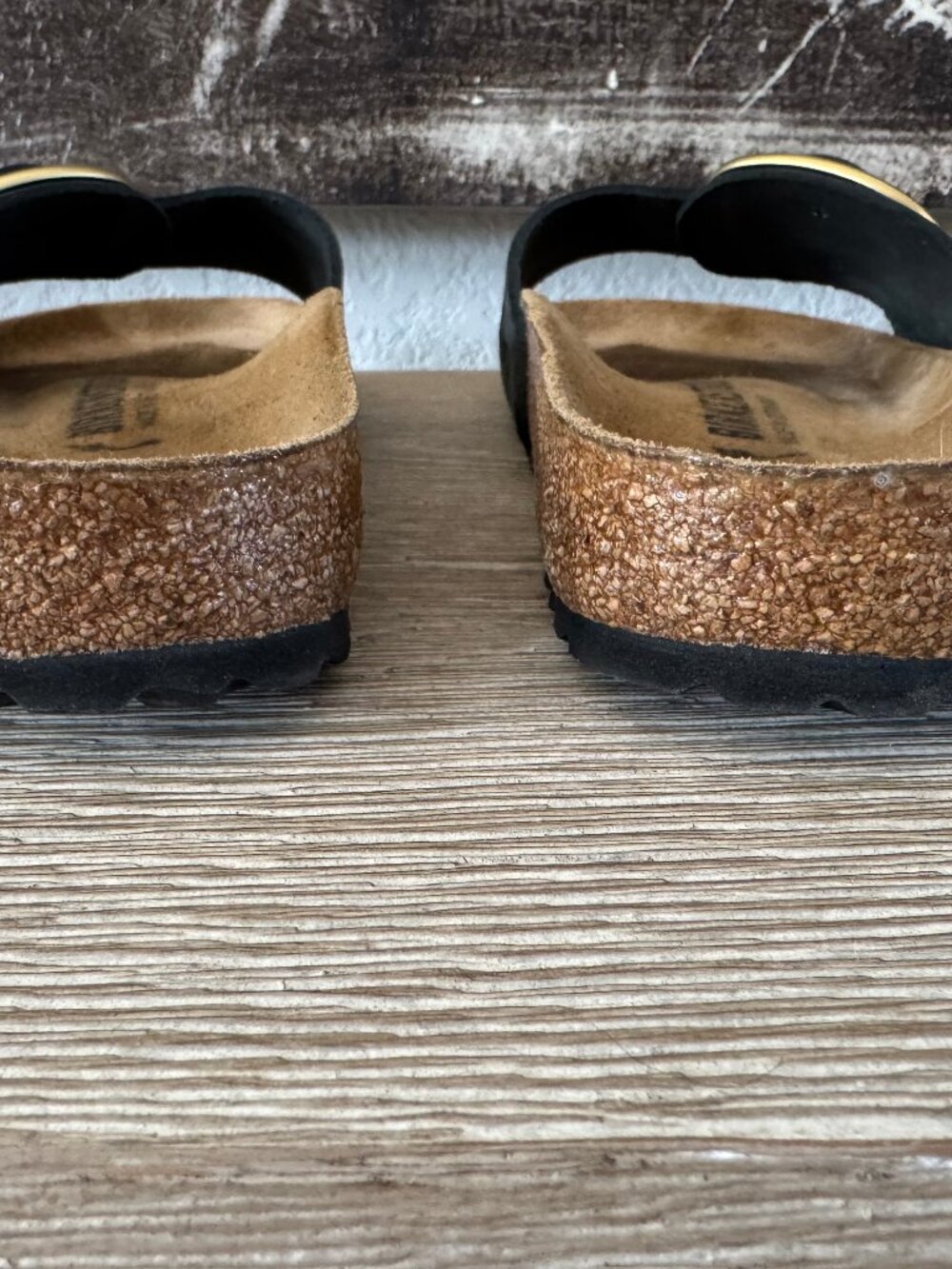 LN Birkenstock Madrid Big Buckle Sandals Black Nubuck *40* - Picture 6 of 6
